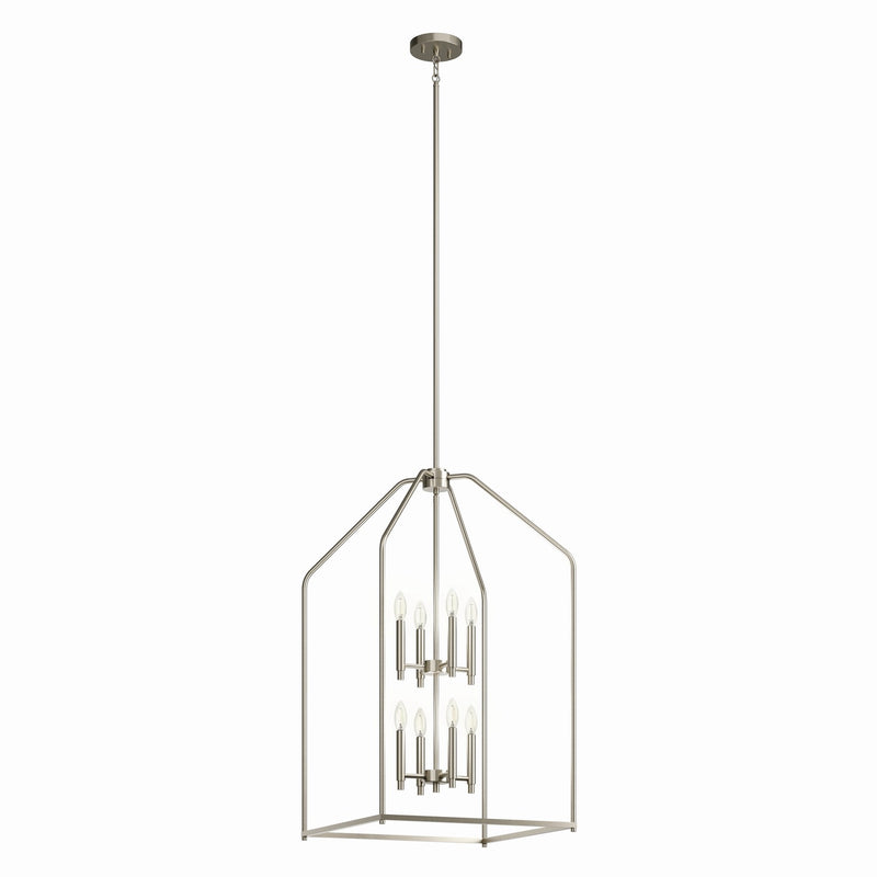 Kichler 52723NI Eight Light Foyer Pendant, Brushed Nickel