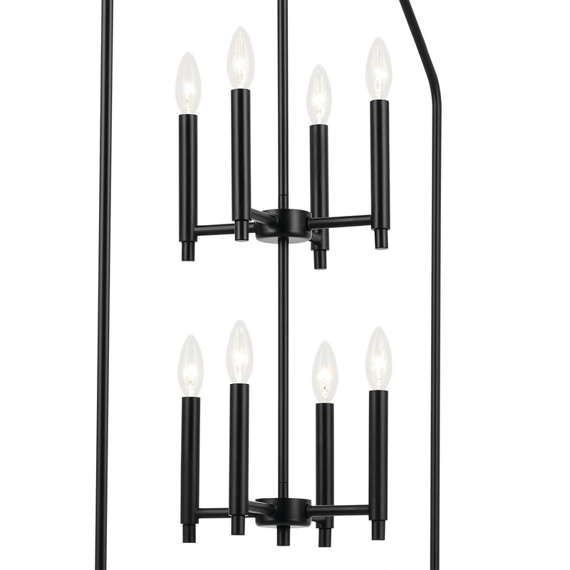 Kichler 52724BK Eight Light Foyer Pendant, Black