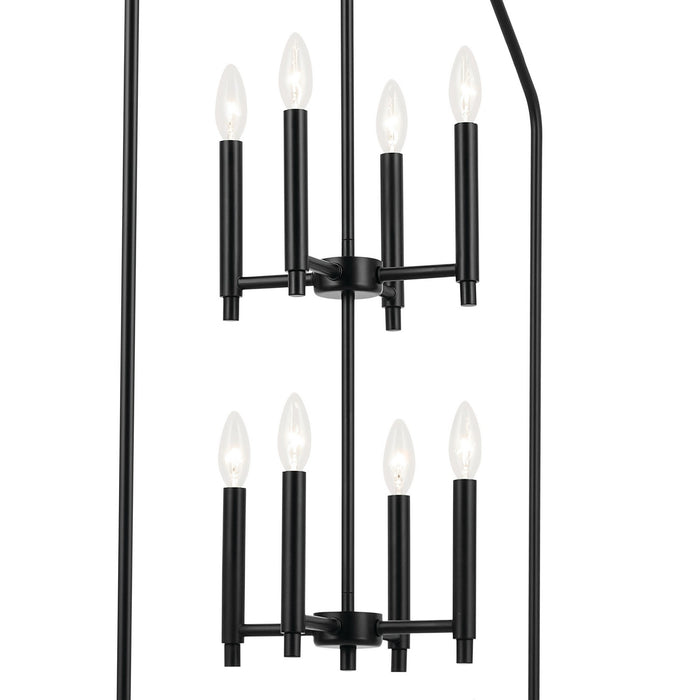 Kichler 52724BK Eight Light Foyer Pendant, Black