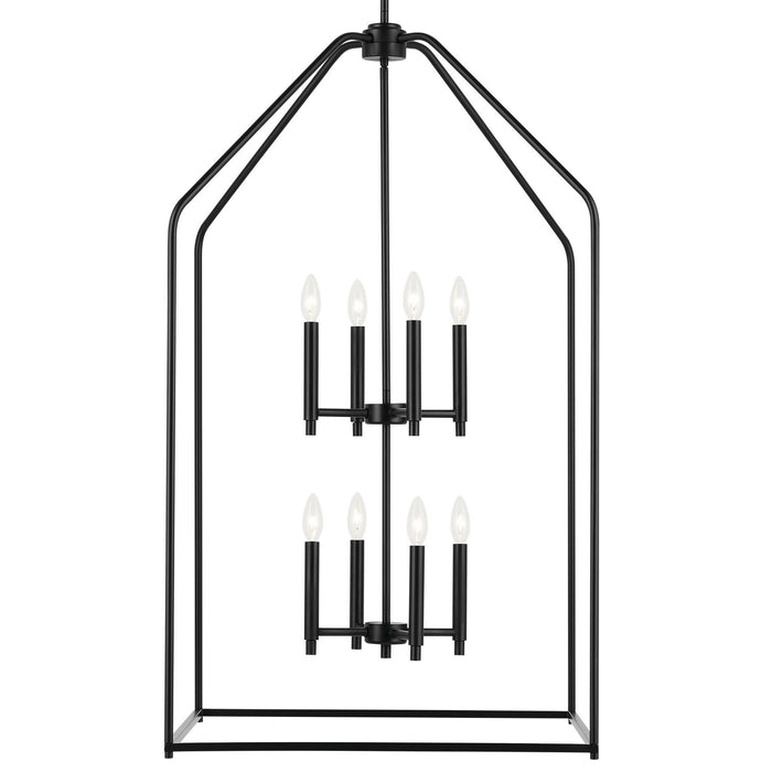Kichler 52724BK Eight Light Foyer Pendant, Black