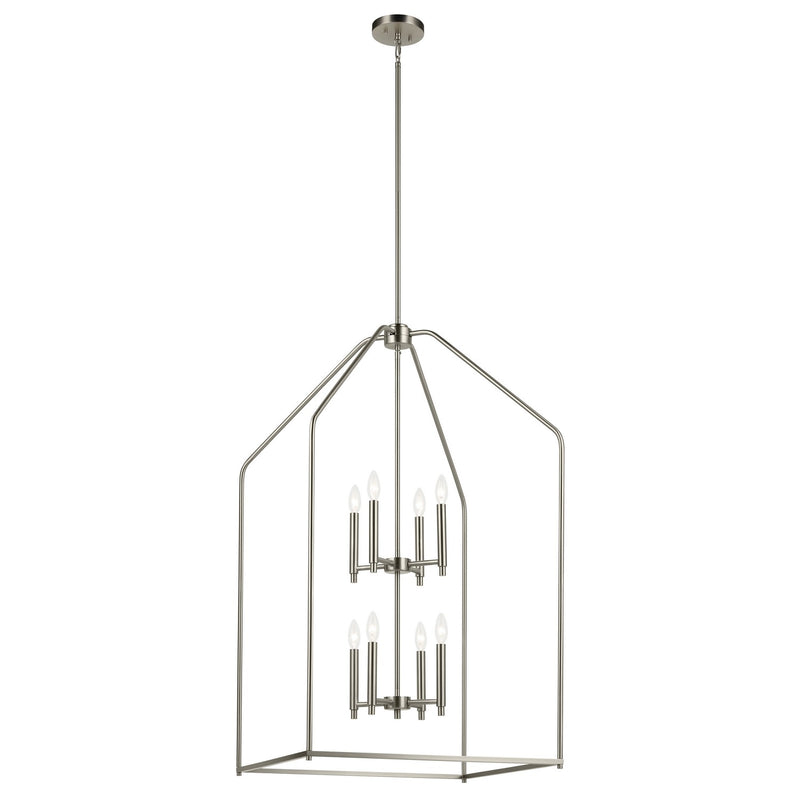 Kichler 52724NI Eight Light Foyer Pendant, Brushed Nickel