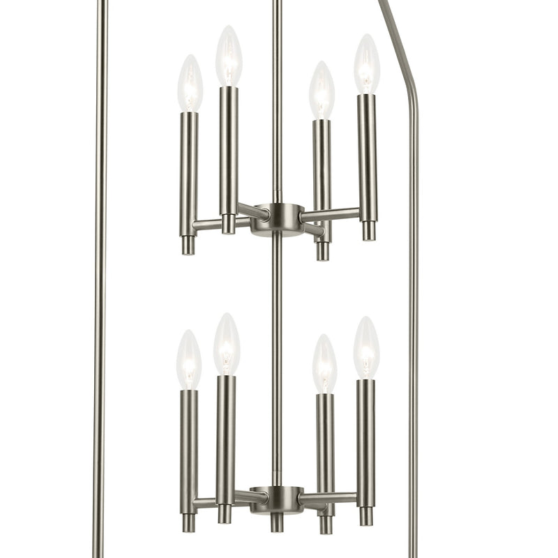 Kichler 52724NI Eight Light Foyer Pendant, Brushed Nickel