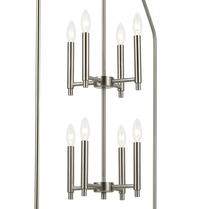 Kichler 52724NI Eight Light Foyer Pendant, Brushed Nickel