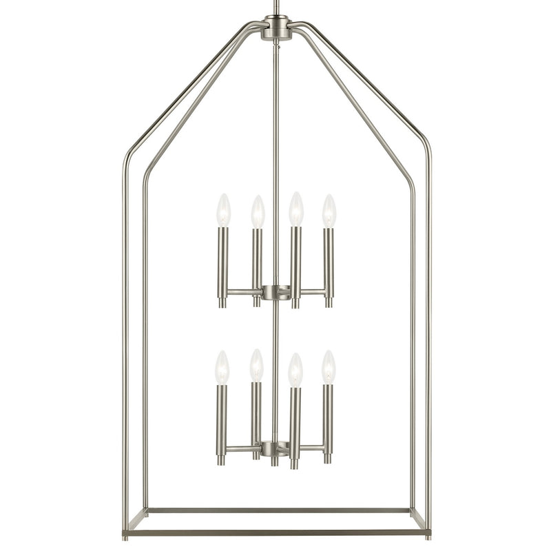 Kichler 52724NI Eight Light Foyer Pendant, Brushed Nickel