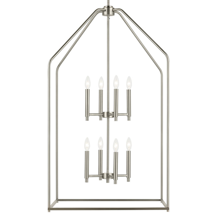 Kichler 52724NI Eight Light Foyer Pendant, Brushed Nickel
