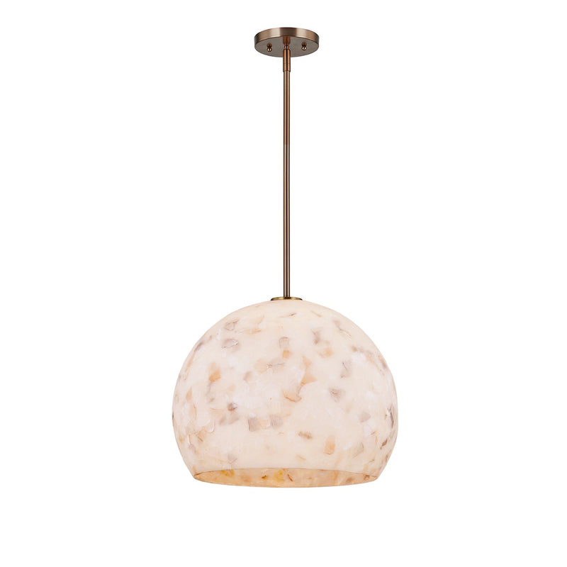 Justice Designs ALR-6537-BRSS One Light Pendant, Brushed Brass