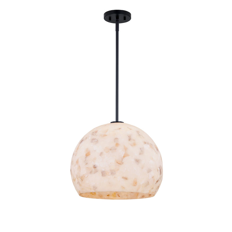 Justice Designs ALR-6537-MBLK One Light Pendant, Matte Black