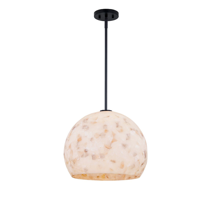 Justice Designs ALR-6537-MBLK One Light Pendant, Matte Black