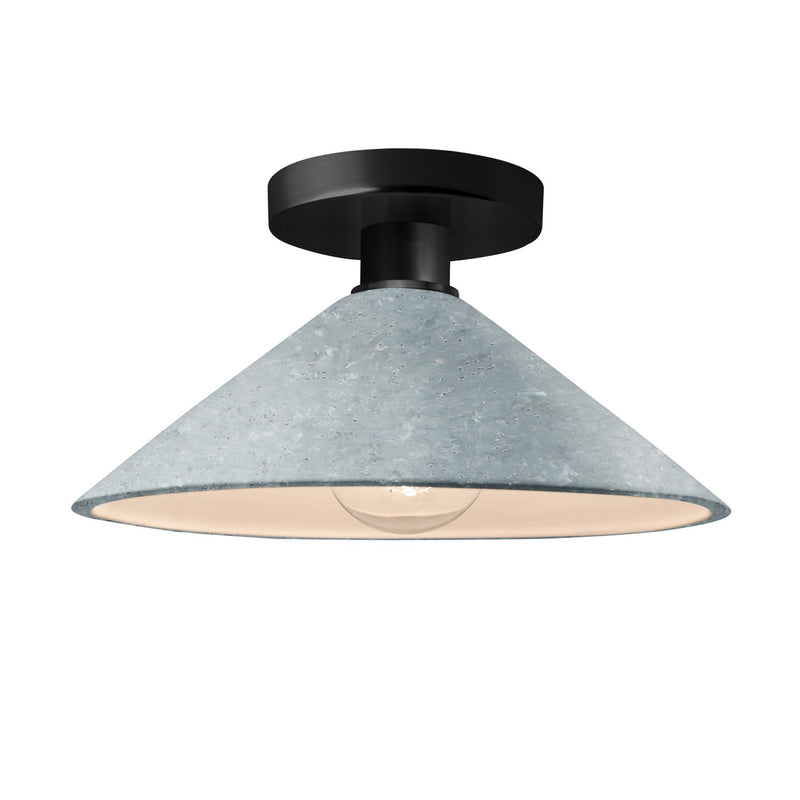 Justice Designs CER-6330-CONC-MBLK One Light Semi-Flush Mount, Concrete