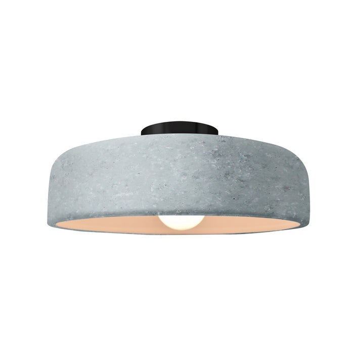 Justice Designs CER-6343-CONC-MBLK One Light Semi-Flush Mount, Concrete
