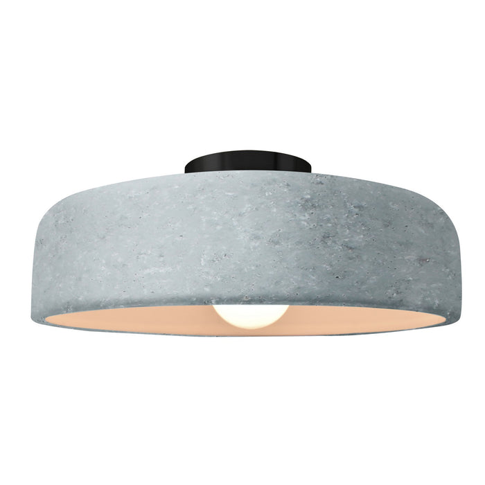 Justice Designs CER-6345-CONC-MBLK One Light Semi-Flush Mount, Concrete