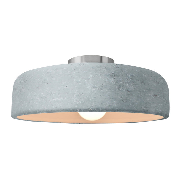 Justice Designs CER-6345-CONC-NCKL One Light Semi-Flush Mount, Concrete