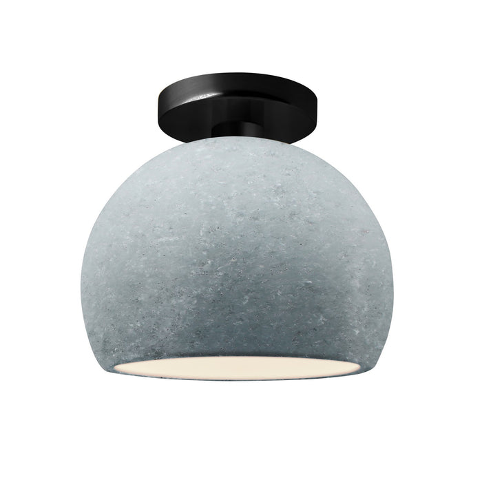 Justice Designs CER-6350-CONC-MBLK One Light Semi-Flush Mount, Concrete