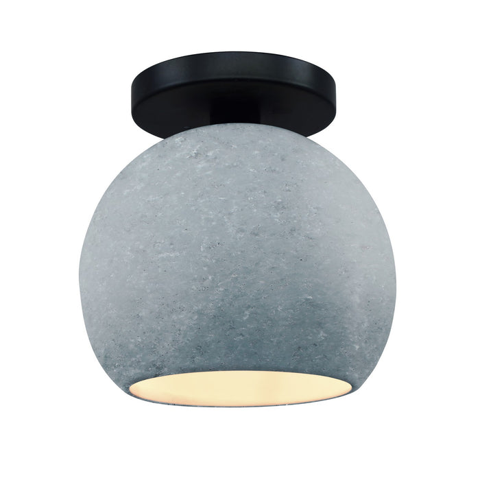 Justice Designs CER-6353-CONC-MBLK One Light Semi-Flush Mount, Concrete