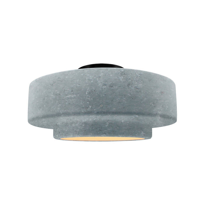 Justice Designs CER-6363-CONC-MBLK One Light Semi-Flush Mount, Concrete