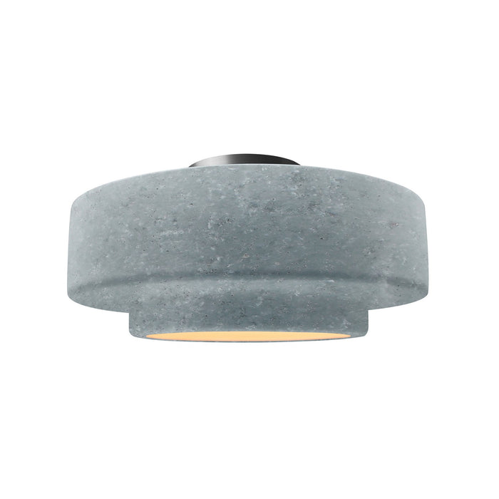 Justice Designs CER-6363-CONC-NCKL One Light Semi-Flush Mount, Concrete