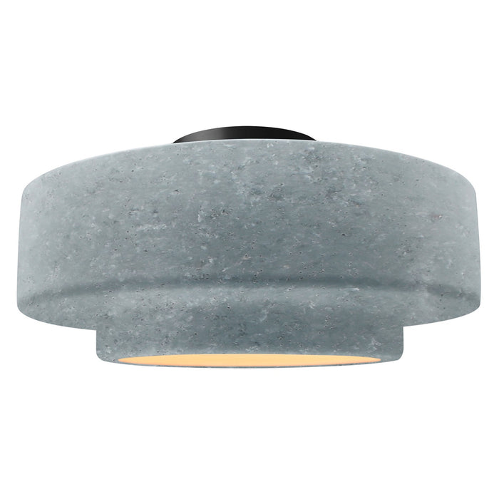 Justice Designs CER-6365-CONC-MBLK One Light Semi-Flush Mount, Concrete