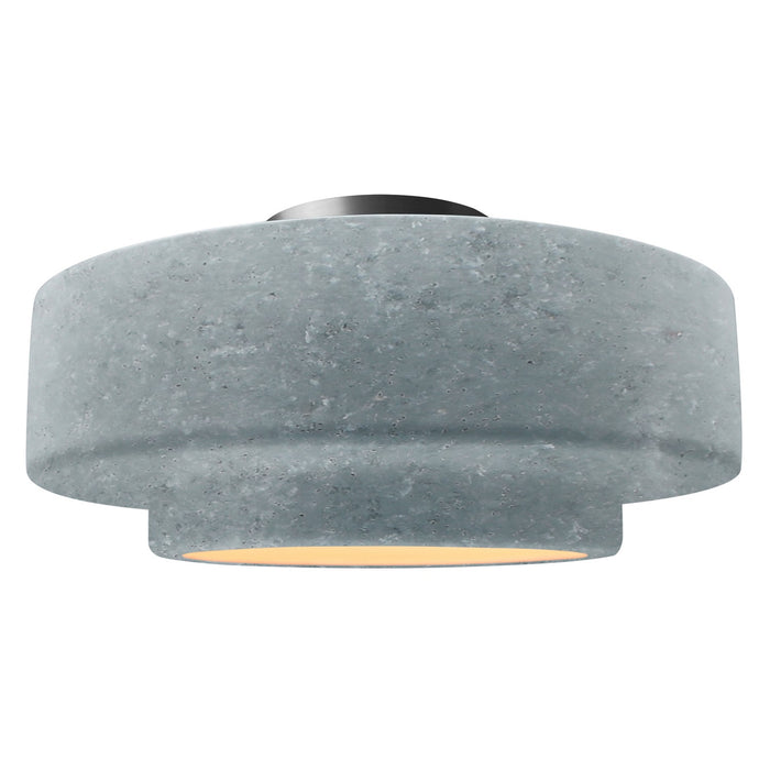 Justice Designs CER-6365-CONC-NCKL One Light Semi-Flush Mount, Concrete