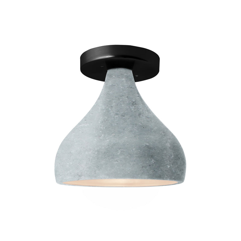 Justice Designs CER-6380-CONC-MBLK One Light Semi-Flush Mount, Concrete