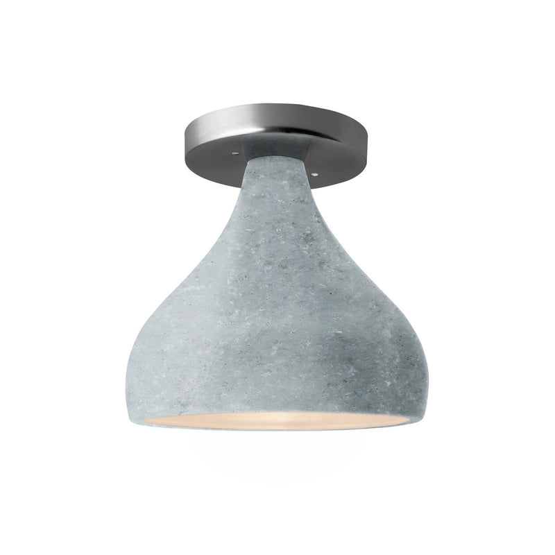 Justice Designs CER-6380-CONC-NCKL One Light Semi-Flush Mount, Concrete