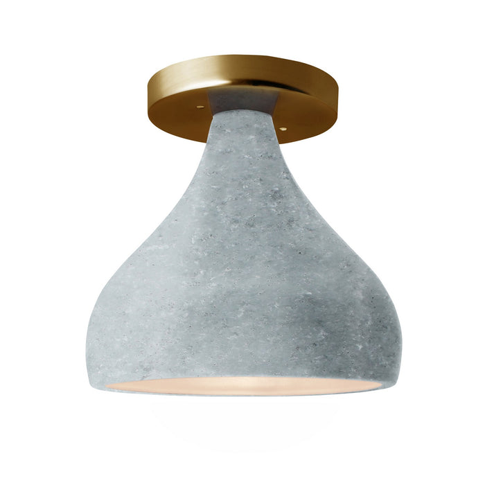 Justice Designs CER-6383-CONC-BRSS One Light Semi-Flush Mount, Concrete