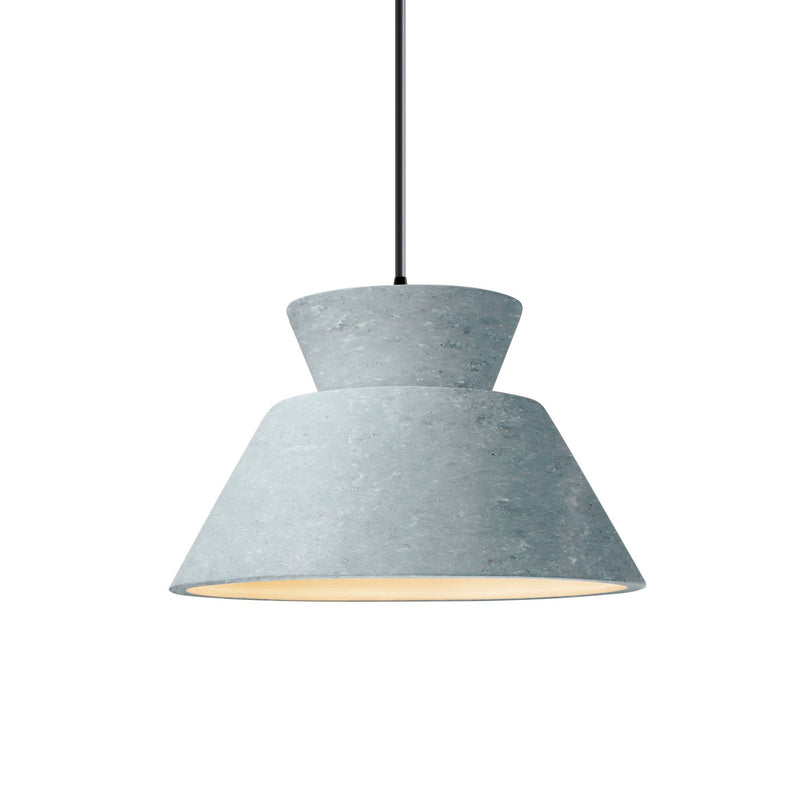 Justice Designs CER-6420-CONC-MBLK-BKCD One Light Pendant, Concrete