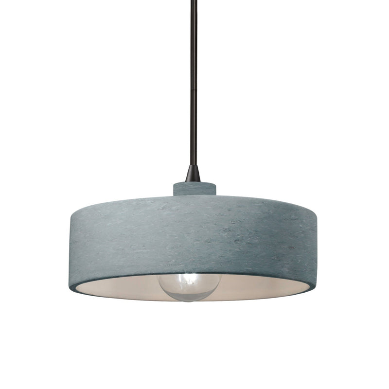 Justice Designs CER-6460-CONC-MBLK-BKCD One Light Pendant, Concrete
