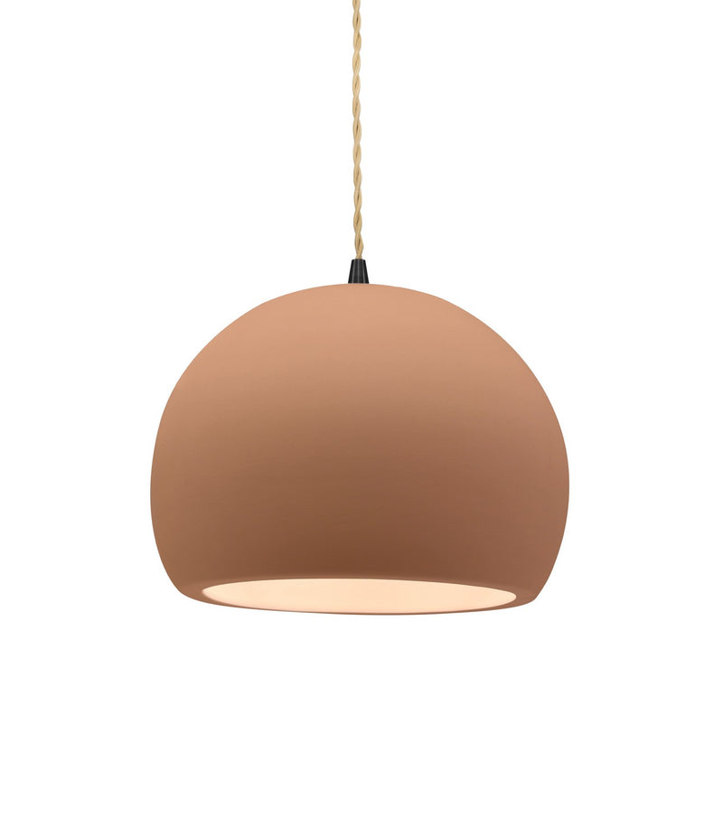 Justice Designs CER-6530-ADOB-MBLK-BEIG-TWST One Light Pendant, Adobe