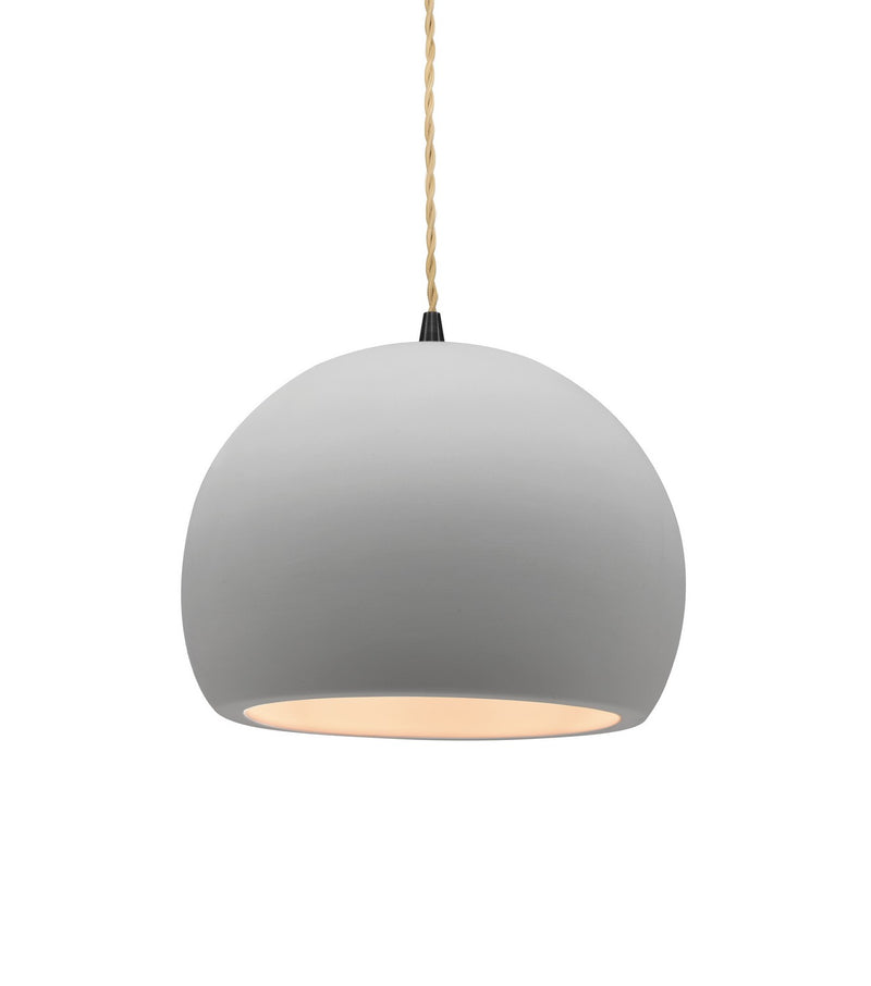 Justice Designs CER-6530-BIS-MBLK-BEIG-TWST One Light Pendant, Bisque