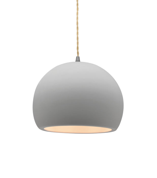 Justice Designs CER-6530-BIS-NCKL-BEIG-TWST One Light Pendant, Bisque