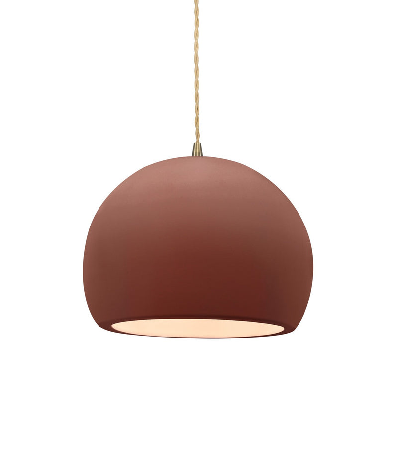 Justice Designs CER-6530-CLAY-ABRS-BEIG-TWST One Light Pendant, Canyon Clay
