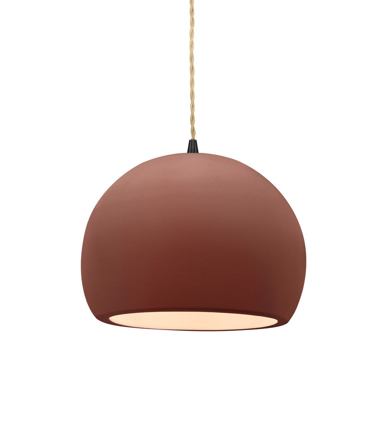 Justice Designs CER-6530-CLAY-MBLK-BEIG-TWST One Light Pendant, Canyon Clay
