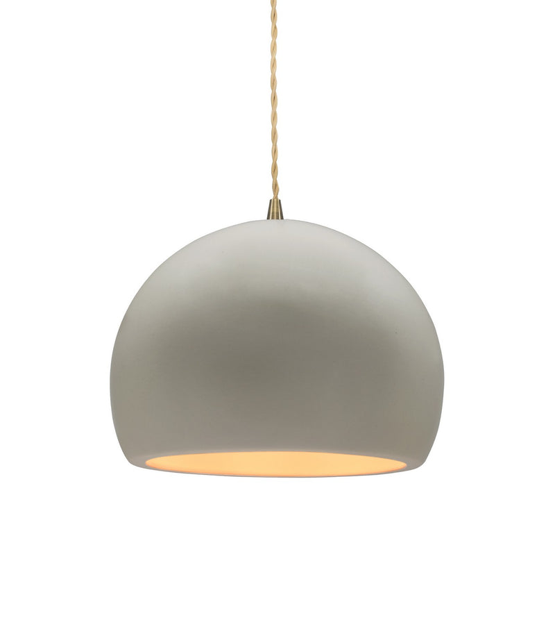 Justice Designs CER-6530-MAT-ABRS-BEIG-TWST One Light Pendant, Matte White