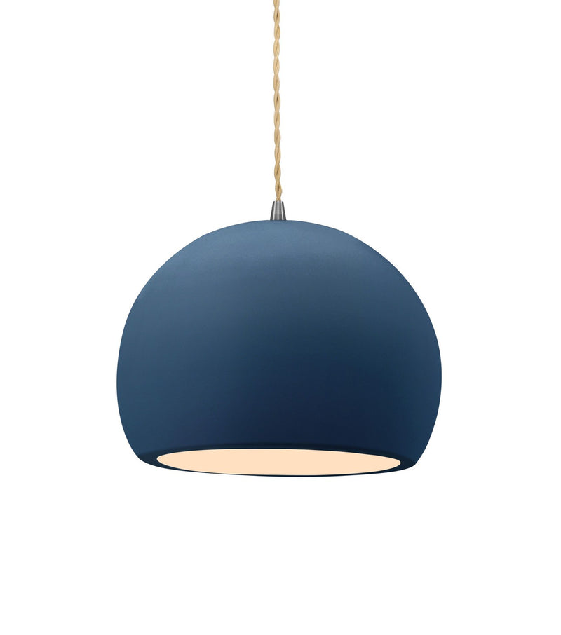 Justice Designs CER-6530-MDMT-NCKL-BEIG-TWST One Light Pendant, Midnight Sky w/ Matte White