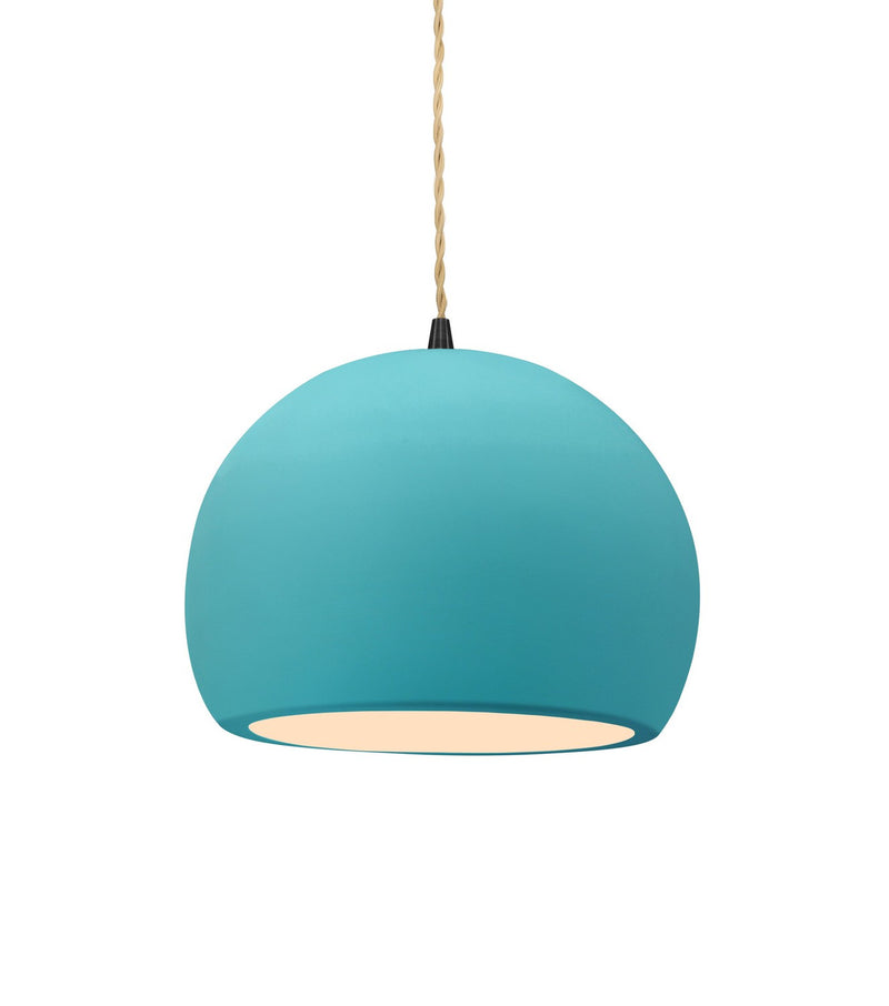 Justice Designs CER-6530-RFPL-MBLK-BEIG-TWST One Light Pendant, Reflecting Pool