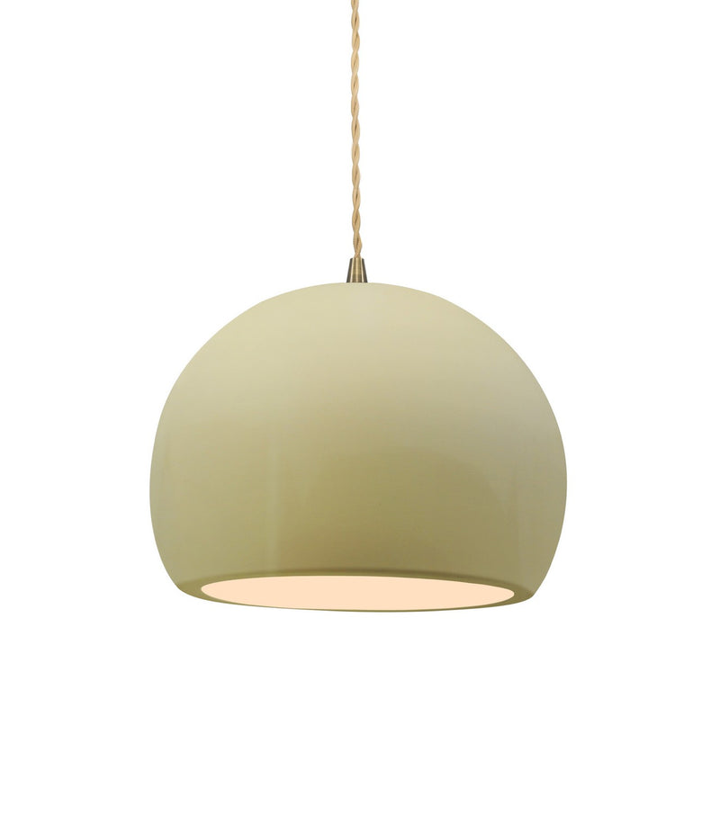 Justice Designs CER-6530-VAN-ABRS-BEIG-TWST One Light Pendant, Vanilla (Gloss)