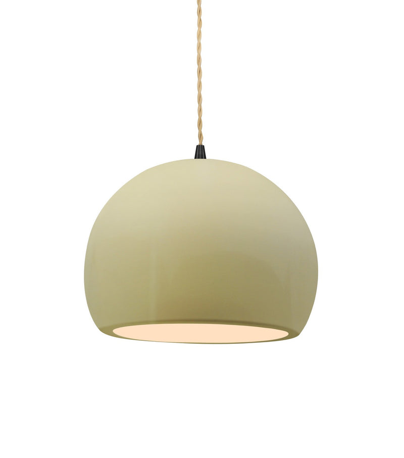 Justice Designs CER-6530-VAN-MBLK-BEIG-TWST One Light Pendant, Vanilla (Gloss)