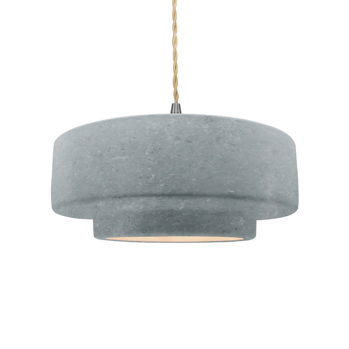Justice Designs CER-6543-CONC-NCKL-BEIG-TWST One Light Pendant, Concrete