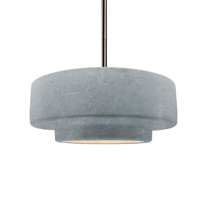 Justice Designs CER-6543-CONC-NCKL-RIGID One Light Pendant, Concrete