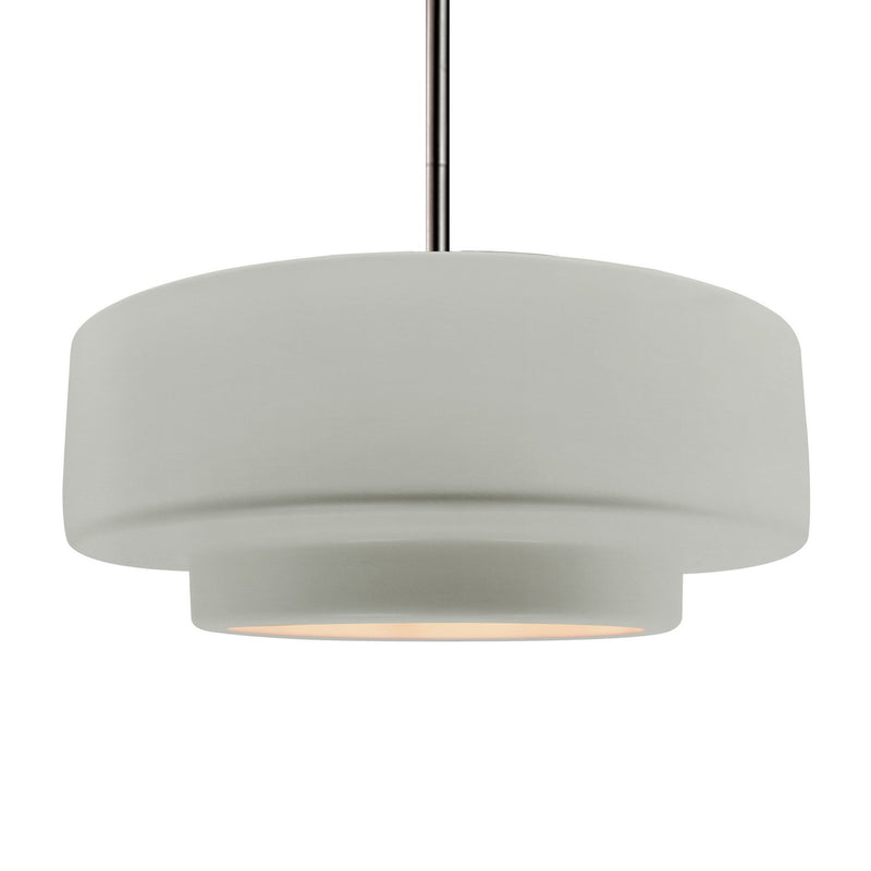 Justice Designs CER-6545-BIS-NCKL-RIGID One Light Pendant, Bisque