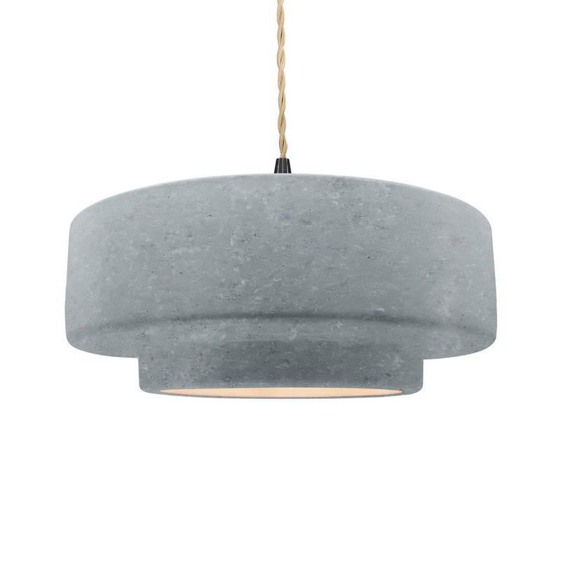 Justice Designs CER-6545-CONC-MBLK-BEIG-TWST One Light Pendant, Concrete