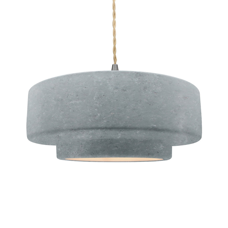 Justice Designs CER-6545-CONC-NCKL-BEIG-TWST One Light Pendant, Concrete
