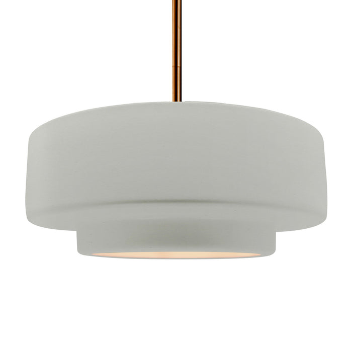Justice Designs CER-6545-MAT-BRSS-RIGID One Light Pendant, Matte White