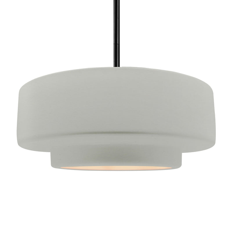 Justice Designs CER-6545-MAT-MBLK-RIGID One Light Pendant, Matte White