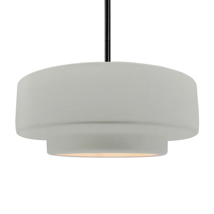 Justice Designs CER-6545-MAT-MBLK-RIGID One Light Pendant, Matte White