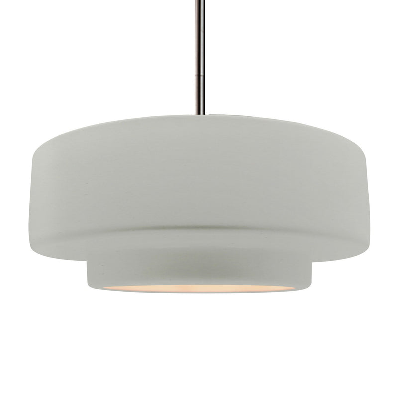 Justice Designs CER-6545-MAT-NCKL-RIGID One Light Pendant, Matte White