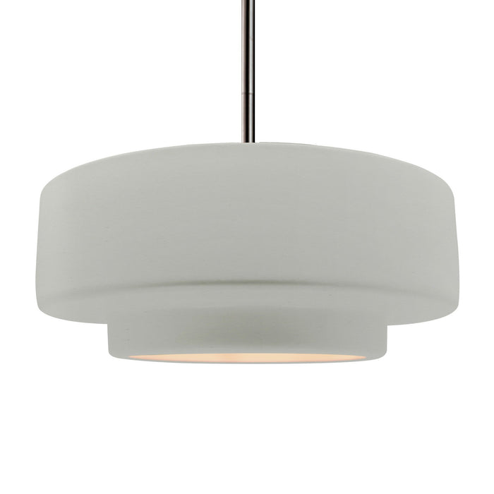 Justice Designs CER-6545-MAT-NCKL-RIGID One Light Pendant, Matte White