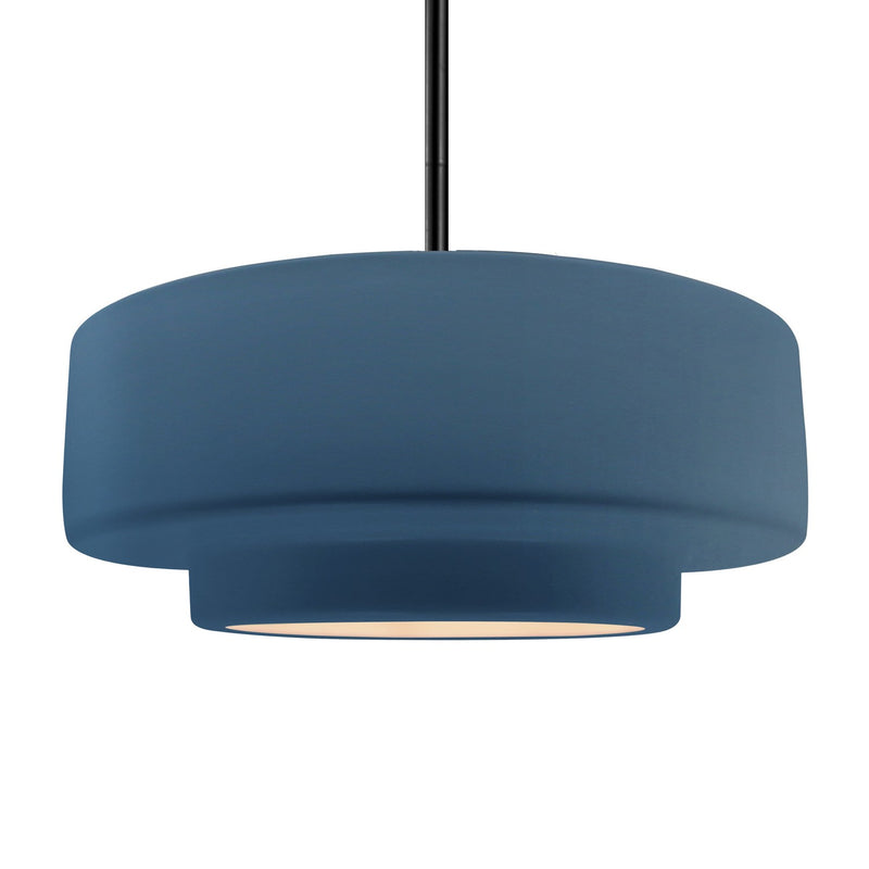 Justice Designs CER-6545-MID-MBLK-RIGID One Light Pendant, Midnight Sky