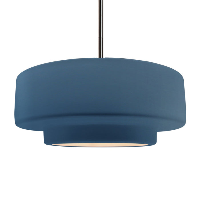 Justice Designs CER-6545-MID-NCKL-RIGID One Light Pendant, Midnight Sky