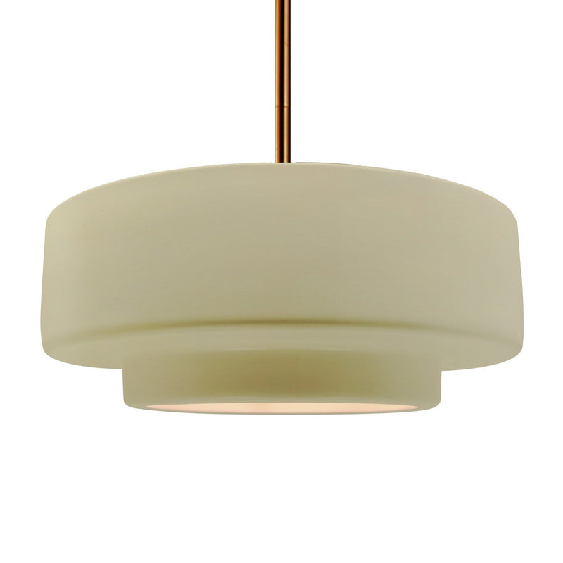 Justice Designs CER-6545-VAN-BRSS-RIGID One Light Pendant, Vanilla (Gloss)